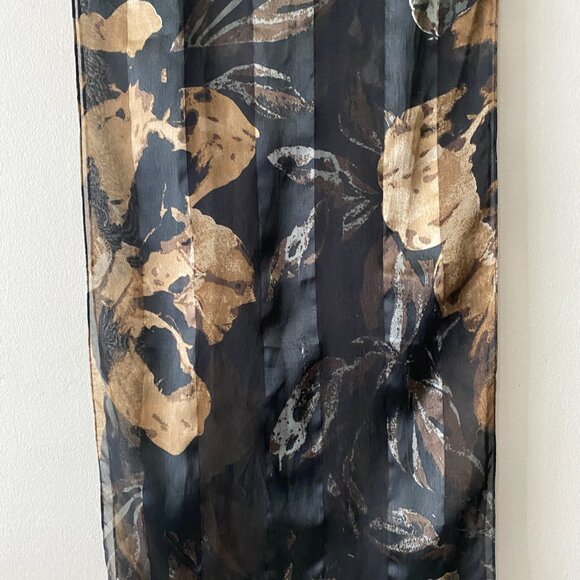 TanJay Black Neutrals Dark Autumnal Floral Lightweight Scarf - Picture 9 of 10